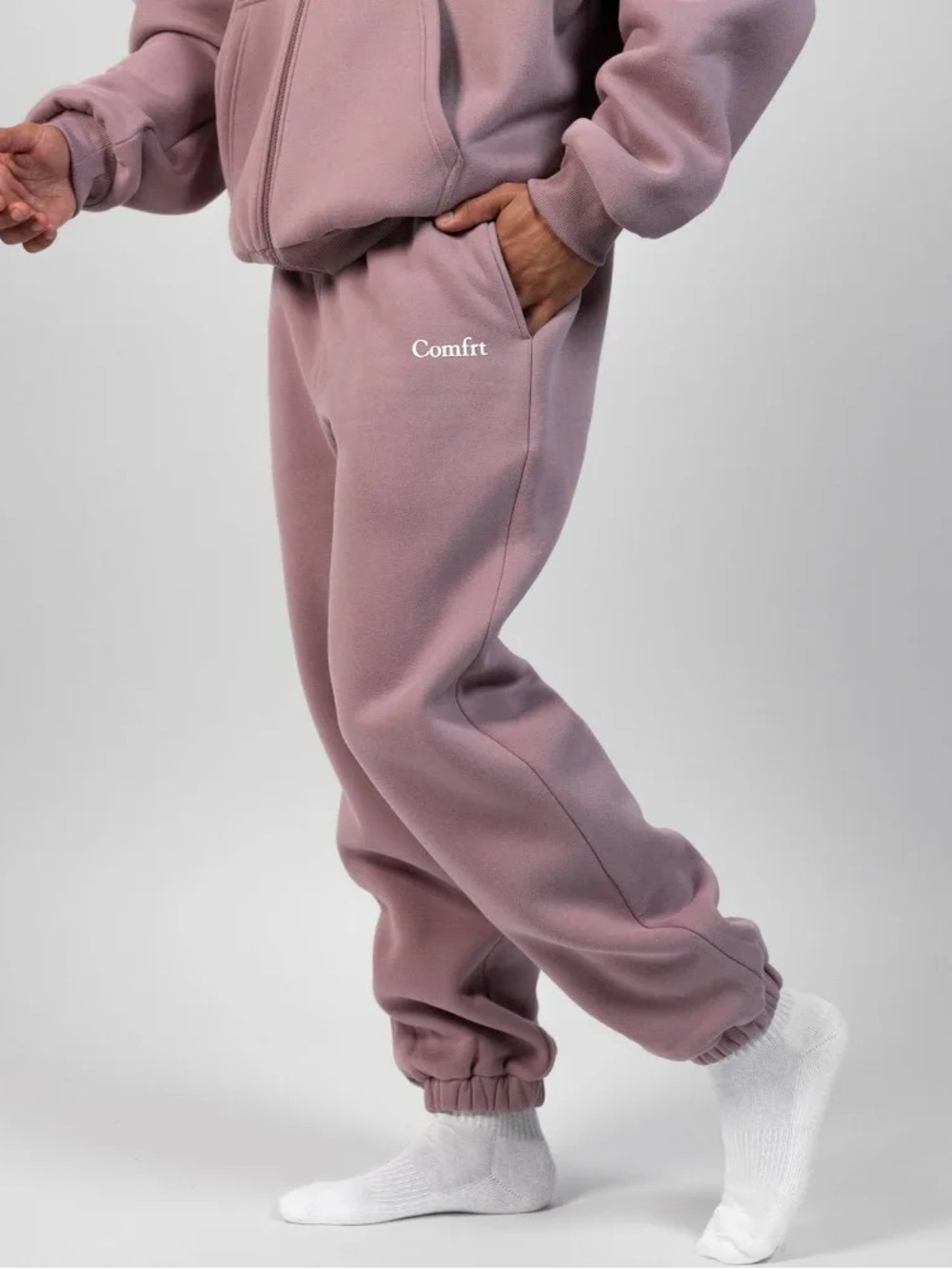 NEW Comfrt Fleece Sweatpants Orchid Cozy Soft Cuffed Jogger Pants Unisex L